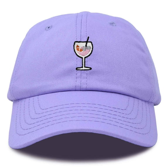 Dalix Spritz Cocktail Embroidered Cap Cotton Baseball Cute Cool Dad Hat Womens in Lavender