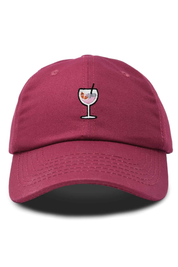 Spritz Cocktail Embroidered Cap Cotton Baseball Cute Cool Dad Hat Womens in Maroon