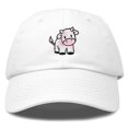 thumbnail image 1 of Dalix Strawberry Cow Embroidered Womens Cotton Dad Hat Baseball Cap in White, 1 of 5