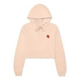 thumbnail image 1 of Dalix Strawberry Embroidered Fleece Cropped Hoodie Cold Fall Winter Women in Peach XL X-Large, 1 of 5