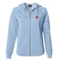 thumbnail image 1 of Dalix Strawberry Embroidered Fleece Zip Washed Hoodie Cold Fall Winter Women in Misty Blue L Large, 1 of 5
