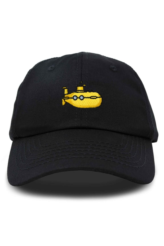 Submarine Cotton Dad Hat Adjustable Soft Baseball Cap Mens in Black