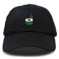 thumbnail image 1 of Dalix Sushi Roll Embroidered Maki Cotton Dad Hat Baseball Cap Adjustable Womens in Black, 1 of 5