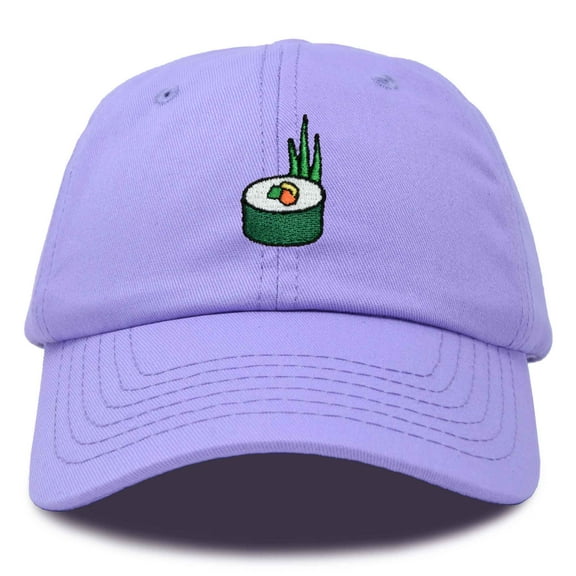 Dalix Sushi Roll Embroidered Maki Cotton Dad Hat Baseball Cap Adjustable Womens in Lavender