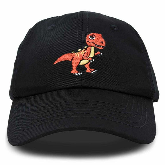 Dalix T-Rex Embroidered Mens Cotton Dad Hat Baseball Cap in Black