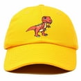 thumbnail image 1 of Dalix T-Rex Embroidered Mens Cotton Dad Hat Baseball Cap in Gold, 1 of 5