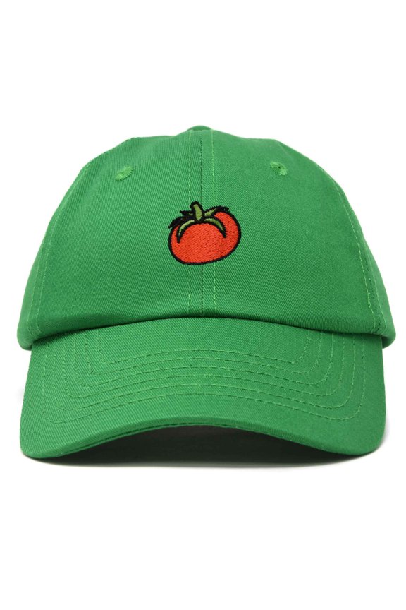 Tomato Embroidered Cap Cotton Baseball Cute Cool Dad Hat Womens in Kelly Green