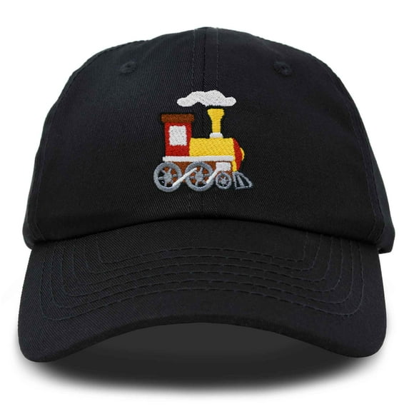 Dalix Train Cotton Dad Hat Adjustable Soft Baseball Cap Mens in Black
