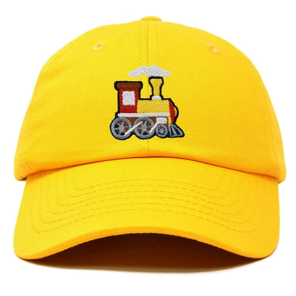 Dalix Train Cotton Dad Hat Adjustable Soft Baseball Cap Mens in Gold