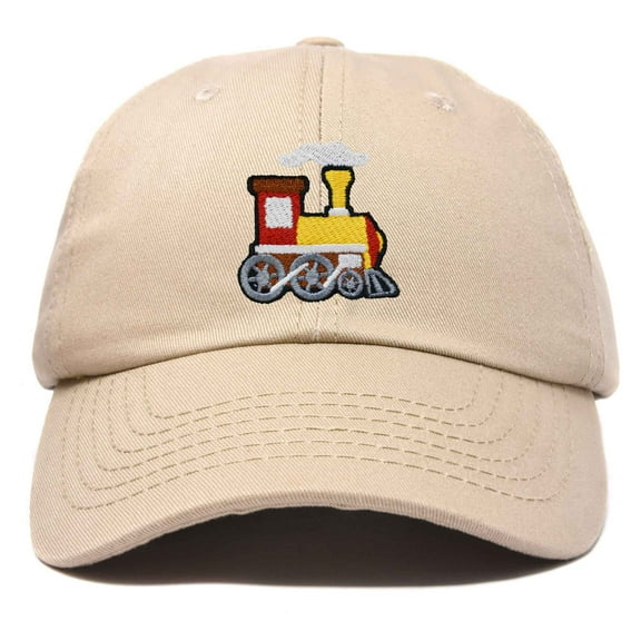 Dalix Train Cotton Dad Hat Adjustable Soft Baseball Cap Mens in Khaki