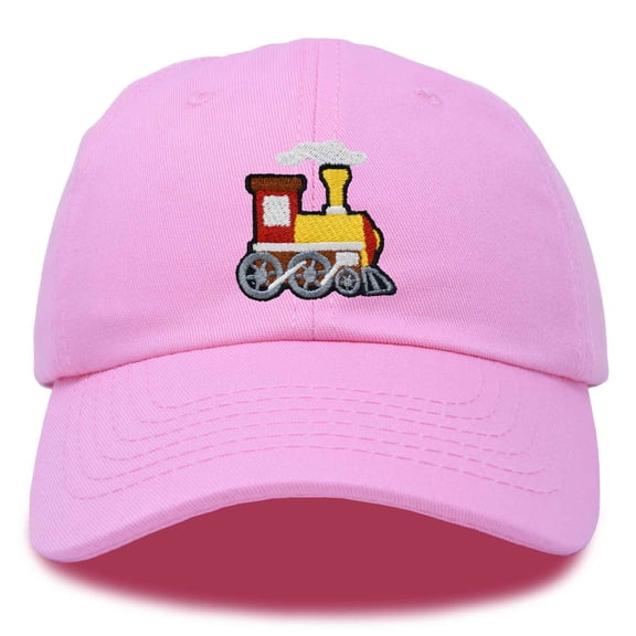 Dalix Train Cotton Dad Hat Adjustable Soft Baseball Cap Mens in Light Pink