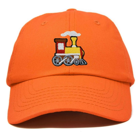 Dalix Train Cotton Dad Hat Adjustable Soft Baseball Cap Mens in Orange