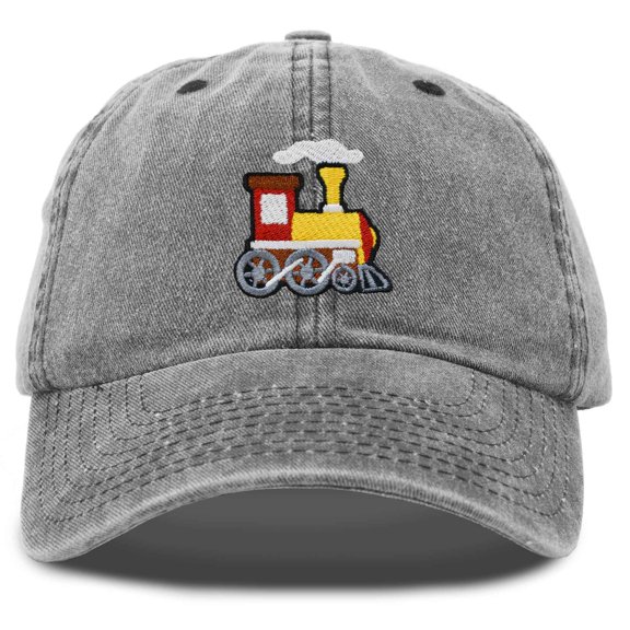 Dalix Train Cotton Dad Hat Adjustable Soft Baseball Cap Mens in Washed Black