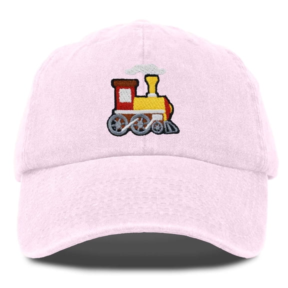 Dalix Train Cotton Dad Hat Adjustable Soft Baseball Cap Mens in Washed Pink