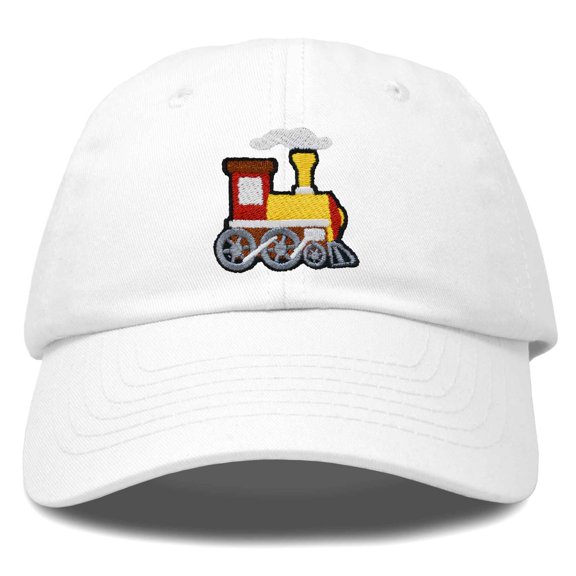 Dalix Train Cotton Dad Hat Adjustable Soft Baseball Cap Mens in White