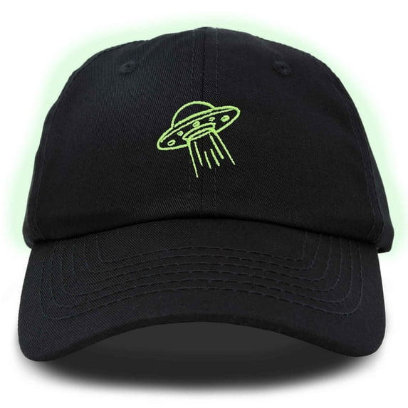 Dalix UFO Embroidered Alien Dad Hat Cotton Baseball Cap Adjustable Mens in Black