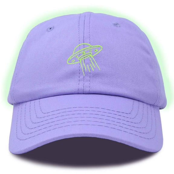 Dalix UFO Embroidered Alien Dad Hat Cotton Baseball Cap Adjustable Mens in Lavender