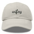 thumbnail image 1 of Dalix Wifey Embroidered Cotton Husband Baseball Cap Adjustable Dad Hat Womens in Washed Stone White, 1 of 5