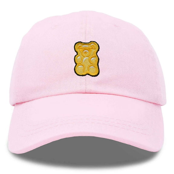 Dalix Yellow Gummy Embroidered Cotton Dad Hat Baseball Cap Adjustable Womens in Washed Pink