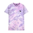 thumbnail image 1 of Dalix Yin Yang Embroidered Tie Dye Short Sleeve T-Shirt Small Purple, 1 of 5