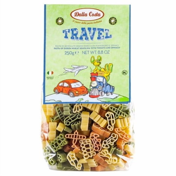 Dalla Costa Tri-Colour Travel Pasta 250g, British Import (Pack of 3)
