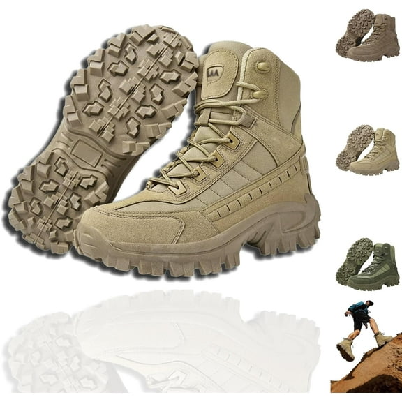 Dallader Mens Orthopedic Support Anti-Puncture Work Boots, Men's Waterproof Walking Shoes, Anti-Sprain Hiking Boots