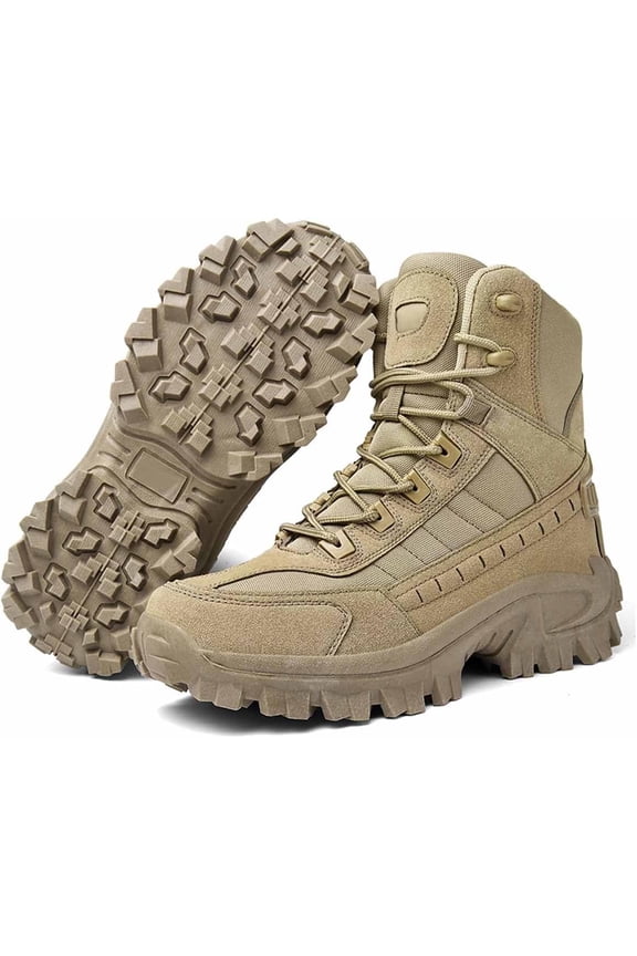 Dallader Mens Orthopedic Support Anti-Puncture Work Boots, Waterproof Anti-Slip High Top Hiking Tactical Boots