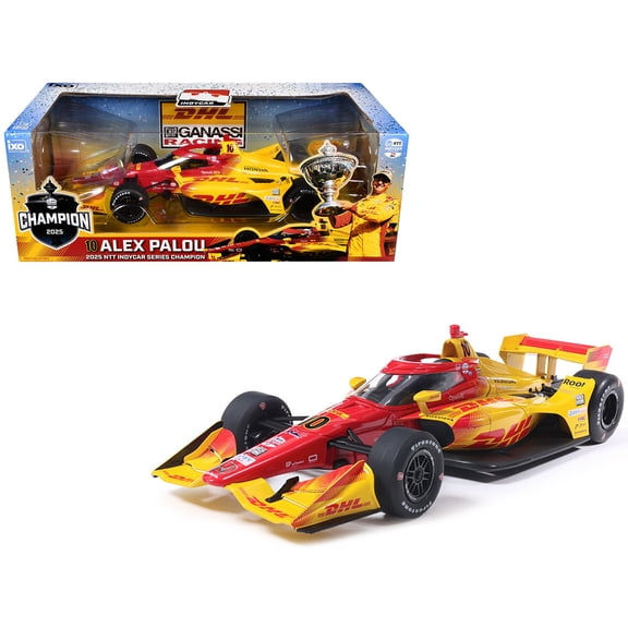 Dallara IndyCar #10 "DHL" Chip Ganassi Racing Champion "NTT IndyCar Series" (2025) 1/18 Diecast Model Car by IXO Models