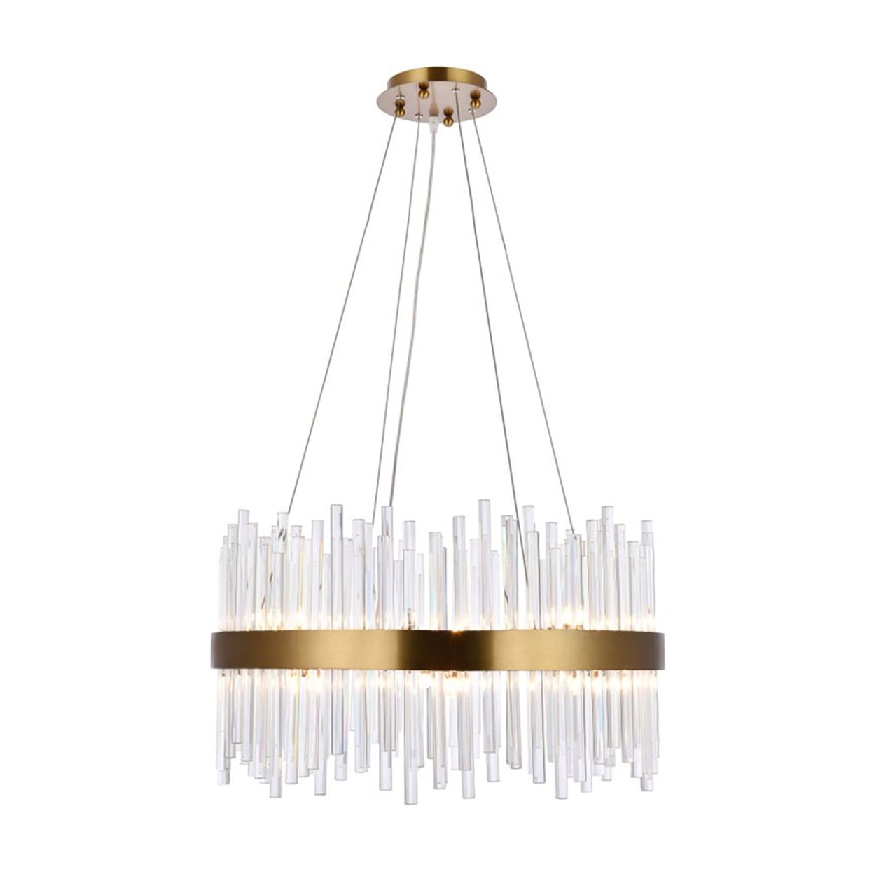 Dallas 16-Light Gold Chandelier with Clear Crystal Rods