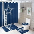 thumbnail image 1 of Dallas 4 Pcs Shower Curtain Set with Non-Slip Rug, Toilet Lid Cover and Bath Mat, Shower Curtain with 12 Hooks, Waterproof Football Shower Curtains for Bathroom Decor, 1 of 6