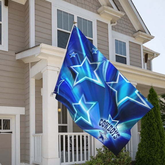 Dallas 5x8ft Outdoor Decorative Flag, American Football Team Fan Game Day Support Flag, Lightweight and Drape, Suitable for Strong Winds - All Weather Flag