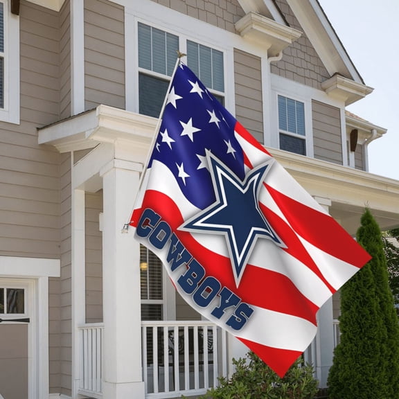 Dallas 5x8ft Outdoor Decorative Flag, American Football Team Fan Game Day Support Flag, Lightweight and Drape, Suitable for Strong Winds - All Weather Flag