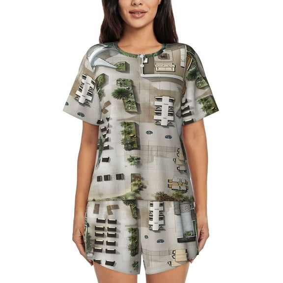 Dallas (6) Womens Pajamas Short Set Soft Short Sleeve Sleepwear Button Down Pjs Set with Pockets S XXL Medium