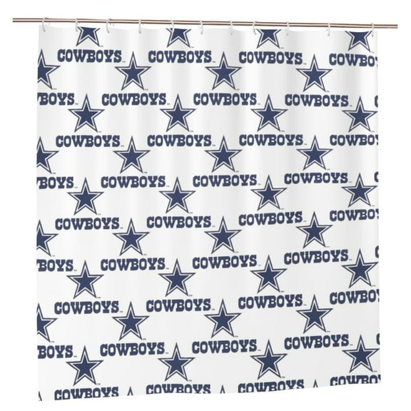 Dallas 72"X 72 " Bathroom Shower Curtain Waterproof And Heat Resistant Football Team Themed Bathroom Set With Hooks Mildew Resistant Bathroom Decor, Perfect Gift For Fans On Game Day