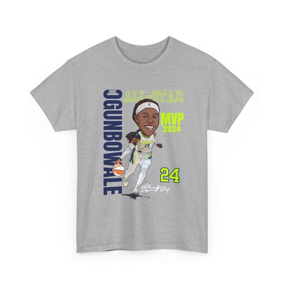 Dallas Arike Ogunbowale 24 Cartoon Basketball fan Gifts Unisex Cotton Tee