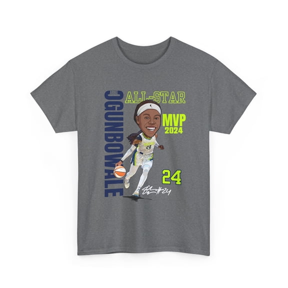 Dallas Arike Ogunbowale 24 Cartoon Basketball fan Gifts Unisex Cotton Tee