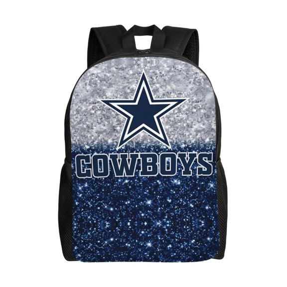 Dallas Backpack Lightweight Bookbag Durable Casual Travel Daypack Waterproof Laptop Bag With Side Pockets Ball Team Logo Print Gifts For Sports Game Fans