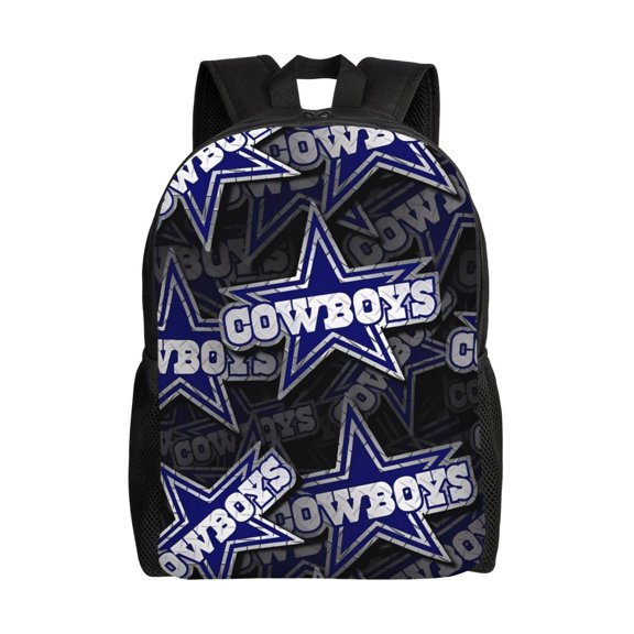 Dallas Backpack Lightweight Bookbag Durable Casual Travel Daypack Waterproof Laptop Bag With Side Pockets Ball Team Logo Print Gifts For Sports Game Fans