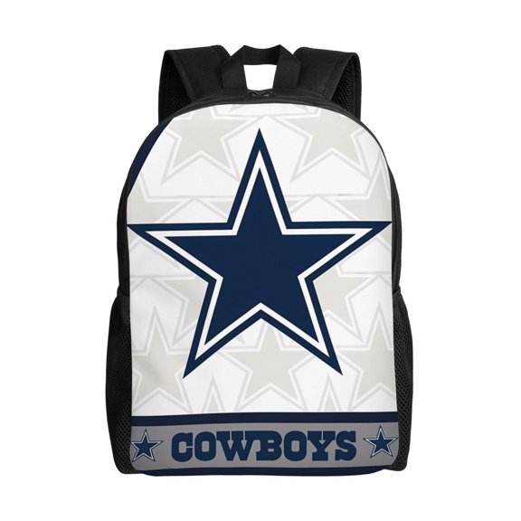Dallas Backpack Lightweight Bookbag Durable Casual Travel Daypack Waterproof Laptop Bag With Side Pockets Ball Team Logo Print Gifts For Sports Game Fans