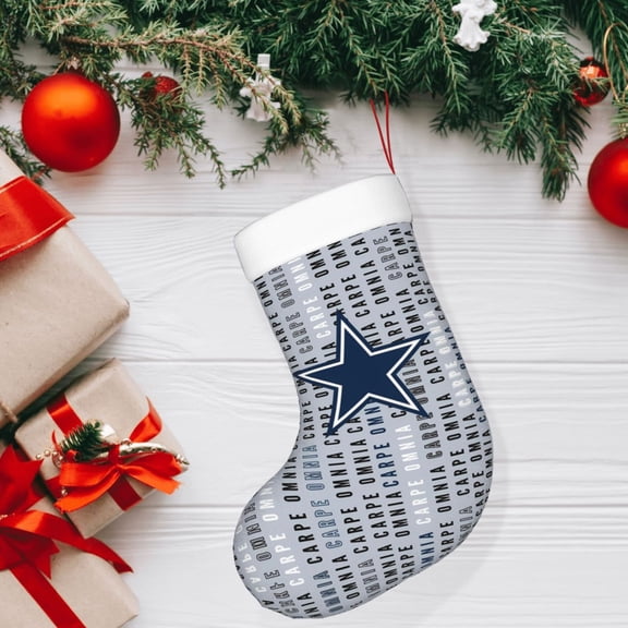 Dallas Christmas decorative stockings, American football team personalized Christmas stockings, suitable for fireplace Christmas decorations, holiday party decorations, party gift stockings
