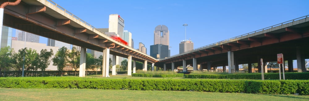 Dallas City Center Texas Canvas Art - Panoramic Images (27 x 9)