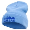 thumbnail image 1 of Dallas City Skyline Embroidered 12 Inch Long Knitted Beanie - Sky Blue OSFM, 1 of 5