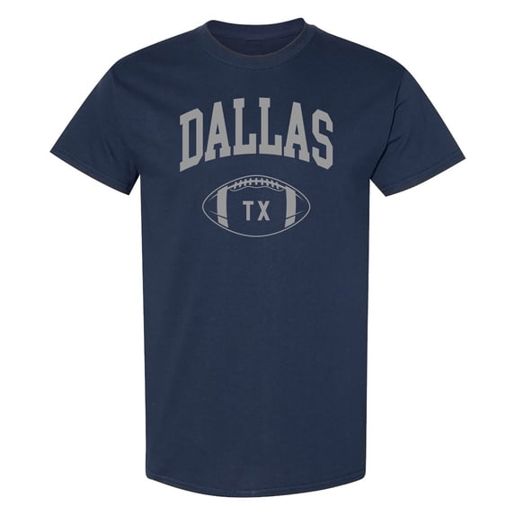 Dallas Classic Football Arch - Sports Athletics T Shirt - Small - Navy