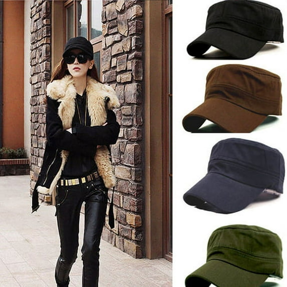 Dallas Classic Women Men Adjustable Plain Vintage Army Military Cadet Style Cap Hat Navy