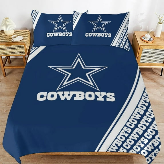 Dallas Comforter Set Cover 3 Piece Soft Microfiber Football Bedding Set with 1 Comforter Cover and 2 Pillowcases for All Season for Bedroom Decor,No Comforter 79"x90"