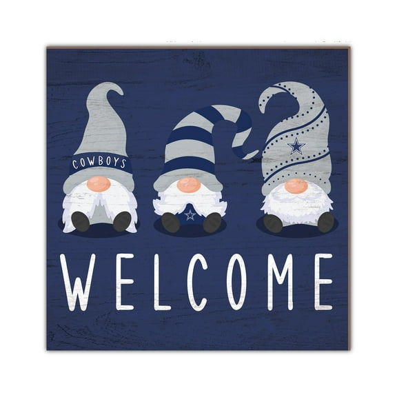 Dallas Cowboys 10'' x 10'' Welcome Gnomes Sign