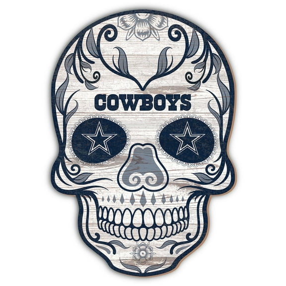 Dallas Cowboys 12'' Sugar Skull Sign