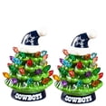 thumbnail image 1 of Dallas Cowboys 2-Pack 4" Ceramic LED Christmas Tree Set, 1 of 3