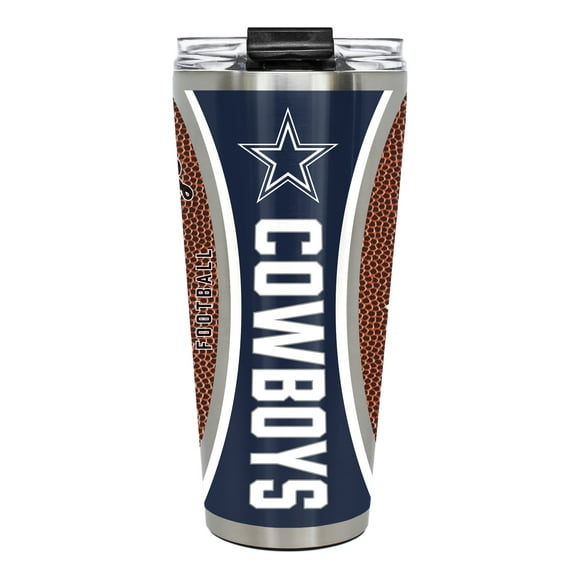 Dallas Cowboys 32 Ounce Big Slim Tumbler with Gameball Graphics