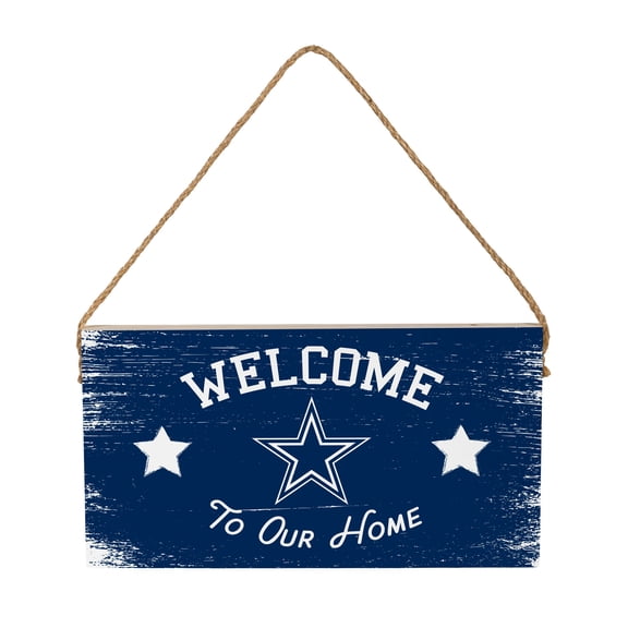 Dallas Cowboys 6" x 11" Welcome Home Wood Wall Sign with Rope Hanger